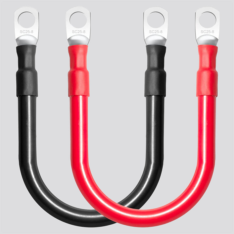 Silicone-Jacketed Automotive Battery Connection Cable, 6AWG (13mm²) Solid Copper Cable for Battery Series/Parallel Connection (Positive & Negative Terminals), 30cm Length 10 packs