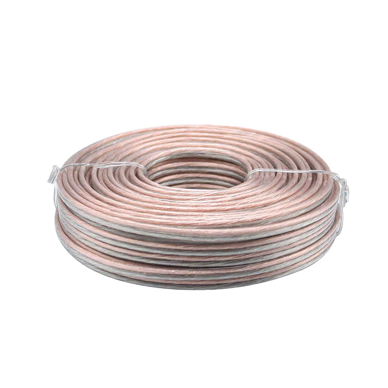 15m 16AWG (1.3mm²) Transparent Audio Stereo Speaker Wire/Cable, Flexible Transparent PVC, Copper-Clad Aluminum (CCA) Construction, 2-Core Wire, Compatible with Home Theaters & HiFi Systems 10 Packs