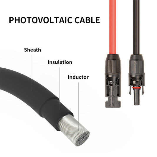 9m Solar Cable Extension Wire, Single Wire with Single Connector (6mm²), Solar Photovoltaic (PV) Connector DC PV Test Cable Set (1 Red & 1 Black) 10 packs