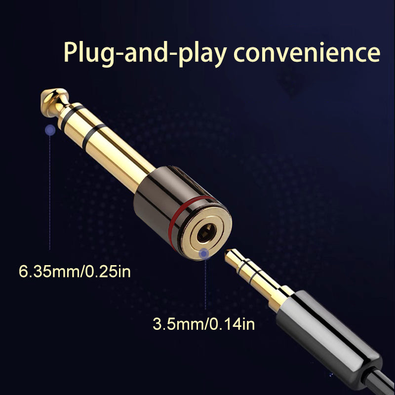 6.35mm Male to 3.5mm Female Audio Adapter, Compatible with Speakers, Electronic Keyboards, Pianos, Electronic Drums, Headphones & Microphones, 2-Pack 10packs