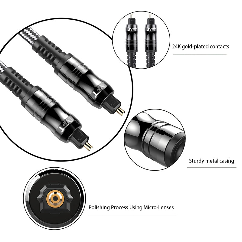 Digital Optical Audio Cable, suitable for connecting TVs, DVDs, projectors, amplifiers in home theaters, an SPDIF multi-channel square-port audio connection cable 10 Packs
