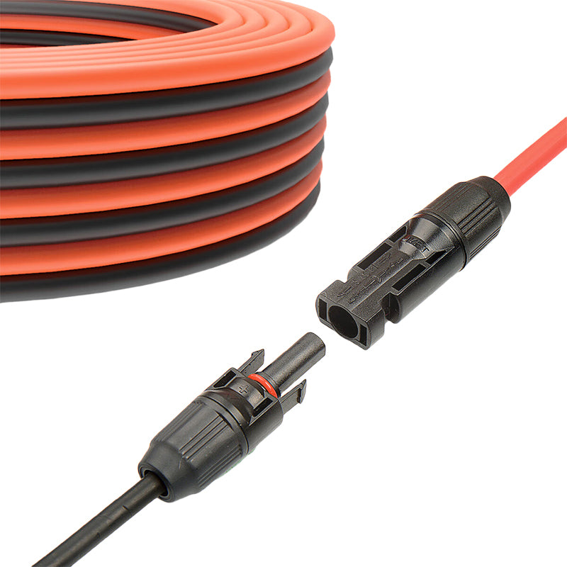 9m Solar Cable Extension Wire, Single Wire with Single Connector (6mm²), Solar Photovoltaic (PV) Connector DC PV Test Cable Set (1 Red & 1 Black) 10 packs