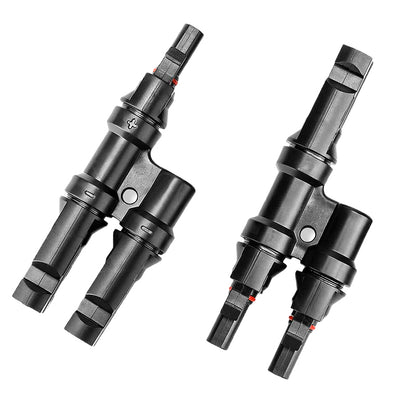 1000V Solar Photovoltaic Connector: T-Type Branch Tee, 2-in-1 Parallel Busbar Junction Fitting Plug 10 Packs