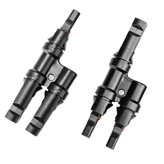 1000V Solar Photovoltaic Connector: T-Type Branch Tee, 2-in-1 Parallel Busbar Junction Fitting Plug 10 Packs