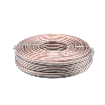 15m 16AWG (1.3mm²) Transparent Audio Stereo Speaker Wire/Cable, Flexible Transparent PVC, Copper-Clad Aluminum (CCA) Construction, 2-Core Wire, Compatible with Home Theaters & HiFi Systems 10 Packs