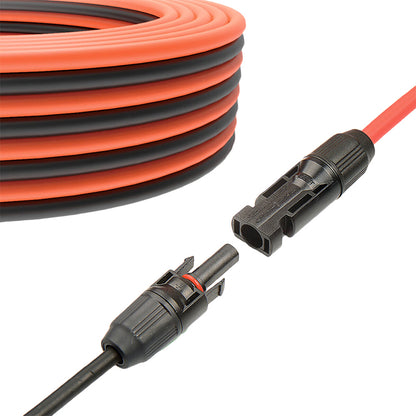9m Solar Cable Extension Wire, Single Wire with Single Connector (6mm²), Solar Photovoltaic (PV) Connector DC PV Test Cable Set (1 Red & 1 Black) 10 packs